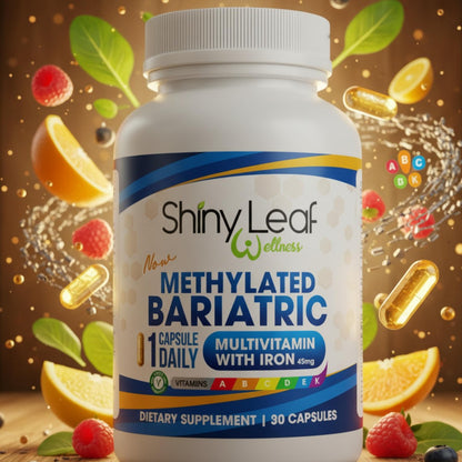 Shiny Leaf Methylated Bariatric Multivitamin with Iron 45mg – Once Daily Capsule, Made in USA, ASMBS Compliant Bariatric Vitamins for Gastric Bypass & Gastric Sleeve, for Men & Women – (90 Count)