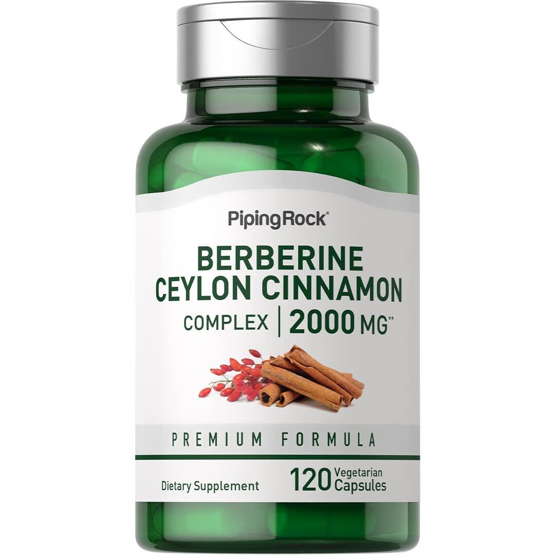 Piping Rock Berberine HCI Ceylon Cinnamon Complex | 120 Capsules | Herbal Extract Supplement | Vegetarian, Non-GMO & Gluten Free Formula - görsel 11