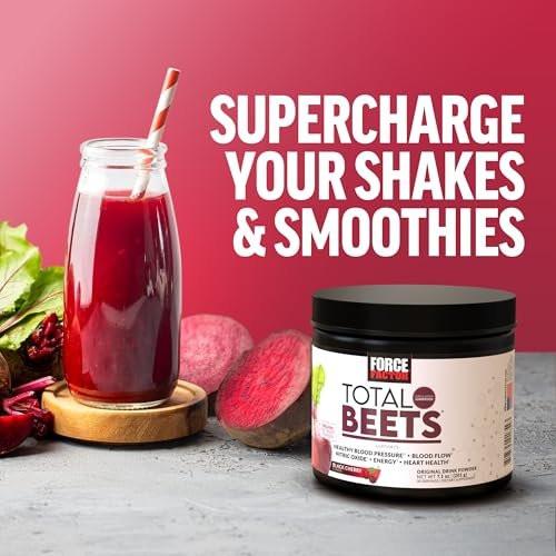 Force Factor Total Beets Drink Mix Superfood Powder with Nitrates to Support Circulation, Blood Flow, Nitric Oxide, Energy, Endurance, and Stamina, Cardiovascular Heart Health Supplement, 30 Servings - görsel 10