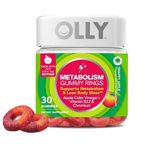 OLLY Metabolism Gummy Rings, Apple Cider Vinegar, Vitamin B12, Chromium, Energy and Digestive Health, Chewable Supplement, Apple Flavor - 30 Count - görsel 11