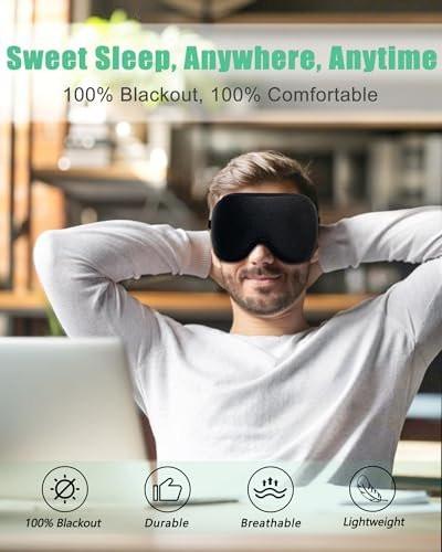 BeeVines 2 Pack 3D Contoured Sleep Mask for Lash Extensions, Night Molded Mask with Adjustable Strap, 100% Block Light Eye Shade for Traveling Yoga Nap (Pink & Black)