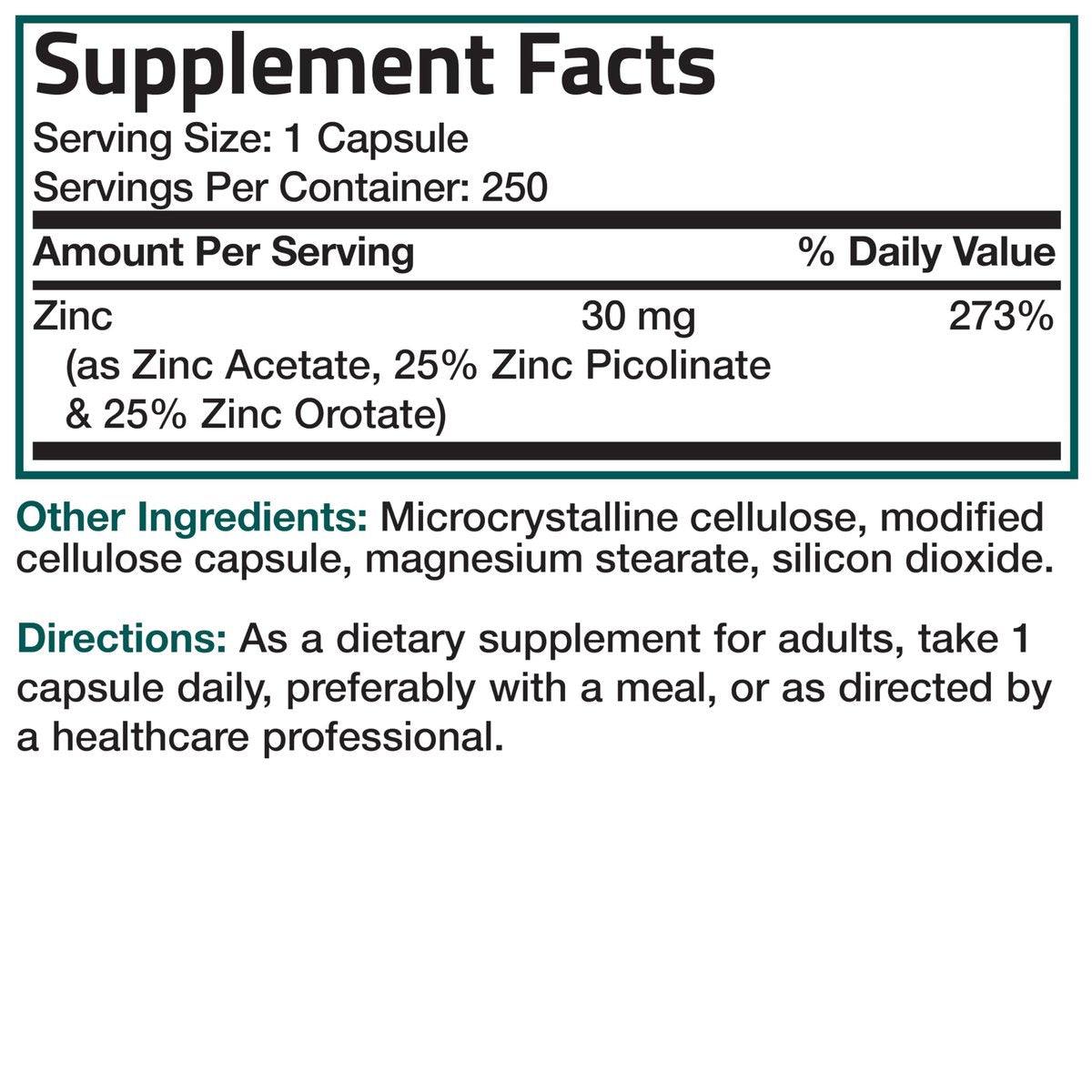 Bronson Zinc Triple Play 30mg Triple Coverage Immune Support with Zinc Acetate, Picolinate & Orotate - Immune, Antioxidant & Skin Health Support - 250 Vegetarian Capsules - görsel 14