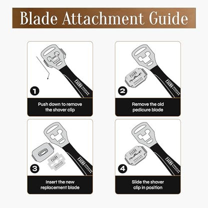 Facón Professional Callus Shaver Remover with 50 Blades, Pedicure Razor for Feet & Hands, Foot Razor for Callus Removal, Callus Blade Remover, Corn Shaver, Surgical Grade Premium Stainless Steel Tool