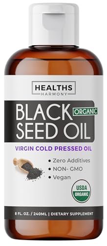 USDA Organic Black Cumin Seed Oil Liquid (8 fl oz) Premium Cold-Pressed Nigella Sativa Producing Pure - Antioxidant Supplement - Vegan, Gluten-Free, & Non-GMO (No Pills or Capsules) - görsel 7
