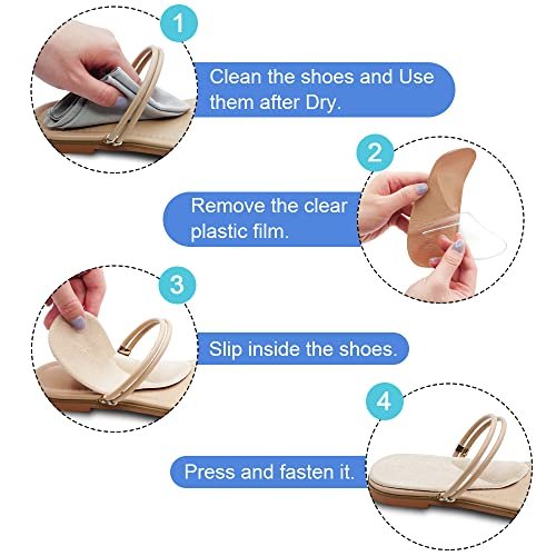 Dr. Foot's Arch Support Shoe Inserts for Flat Feet, Plantar Fasciitis, Adhesive Heel Cushion for Relieve Pain for Women & Men (Small, Beige) - görsel 2
