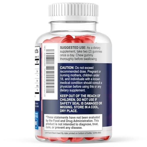 Zero Sugar Vitamin C Gummies - Immune Support & Antioxidant Vitamin C Dietary Supplement - Vegan, Non-GMO, Dairy & Gluten Free C Vitamin Gummy - Raspberry Flavor for Kids & Adults - 120 Count Gummies - görsel 17