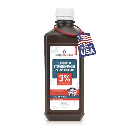 Epic Medical Supply Hydrogen Peroxide 32 oz. First Aid Antiseptic and Multipurpose Cleaner, 3% USP, Topical Wash for Minor Cuts, Scrapes, Insect Bites, and Skin Irritations. (1) - görsel 11