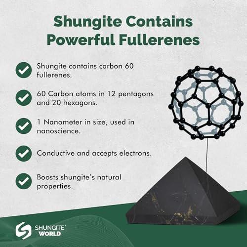Shungite World Authentic Shungite Pyramid Unpolished 30 mm / 1.18" Chakra Energy Natural Healing Crystal Real Black Pyramid Home Office Protection Desk Decor Meditation Reiki Grounding Stone - görsel 10