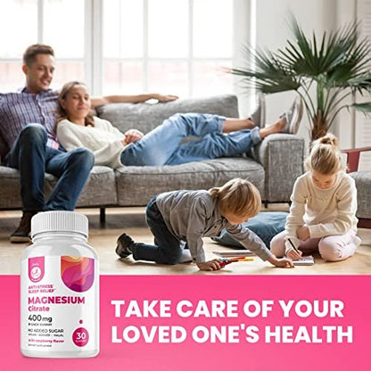 DR. MORITZ Magnesium Gummies for Adults - Sugar-Free Calm Magnesium Gummies - Supports a Healthy Stress Response - Raspberry Flavor - Non-GMO, 200 mg, 2 Pack (120 Count)