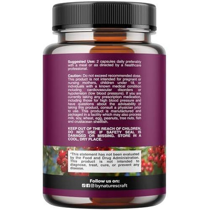 High Strength Hawthorn Berry Capsules - Pure Antioxidant Hawthorn Supplement with Leaf & Flower Extract 4:1 for Healthy Heart & Digestion - Energy Support for Men & Women - 120 Count