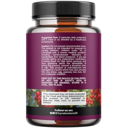 High Strength Hawthorn Berry Capsules - Pure Antioxidant Hawthorn Berry Supplement with Leaf & Flower Extract 4:1 for Healthy Heart & Digestion - Energy Support for Men & Women - 240 Count Pack