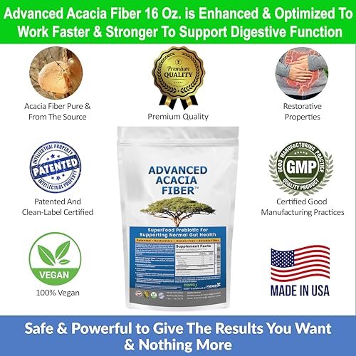 Advanced Acacia Fiber Powder 16oz Organic Soluble Fiber Leaky Gut Repair Powder. Natural Supplement for Gut Health, Regularity, Digestive Rejuvenation - görsel 13