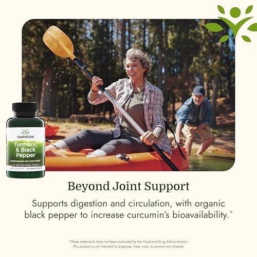 Swanson Premium Turmeric & Black Pepper Antioxidant Supplement for Active Adults Seeking Joint, Digestion, and Circulation Support - Non-GMO, Organic (90 Vegan Capsules) - görsel 10