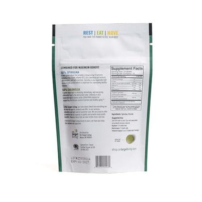 On Target Living Organic Spirulina Chlorella Travel Size | Super Greens | USDA Organic | 250 Tablets - 250 G (2.2 oz) | Vegan | Immune Support | Alkalyzing | Protein Dense
