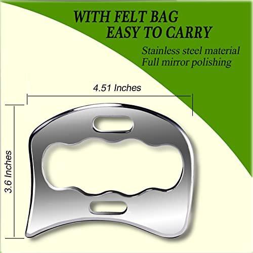 BYYDDIY 2 in 1 Stainless Steel Muscle Scraper Tools Set Gua Sha Massage Scraper Scraping Tool - görsel 6