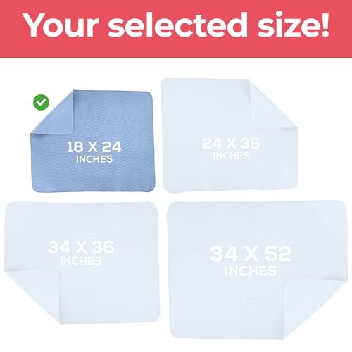 Utopia Bedding Washable Underpads 18" x 24" (Pack of 4), Waterproof Reusable Heavy Absorbency Incontinence Bed Pads for Adults, Kids, Elderly and Pets, Bedwetting Pads for Sofa and Couch (Blue) - görsel 3