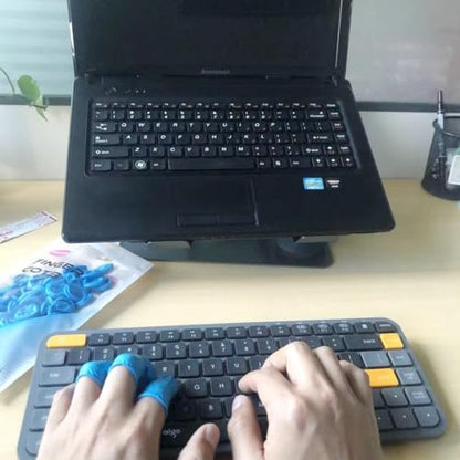 CONOVOZON Medium Disposable Nitrile Finger Cots, Anti-Static Non-allergenic Finger Protectors, Suitable for Beauty, Cleaning, Massage, Electronic Repair 100 pcs (Blue)