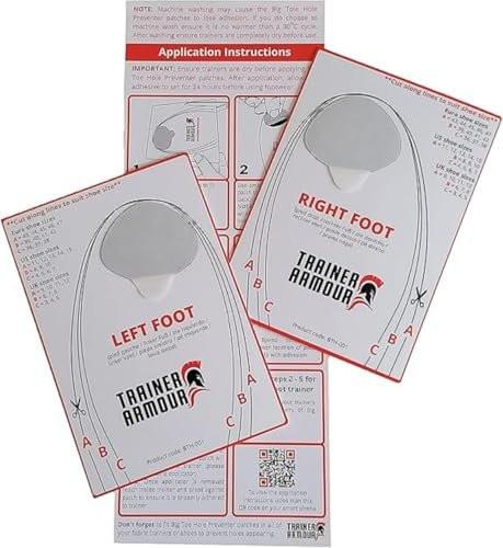 Brit Patch (Formerly Trainer Armour) Big Toe Hole Preventer for Fabric Footwear. Self-Adhesive Patches with a Clever Applicator. Also Used for Footwear Repair (Black, Left & Right Foot - Pair) - görsel 12