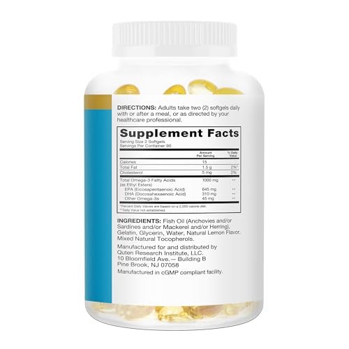 Qunol Fish Oil Omega 3 Mini Softgels, 1000mg – Ultra-Pure Omega-3: Each serving provides 1000mg of Omega-3 fatty – Image 1