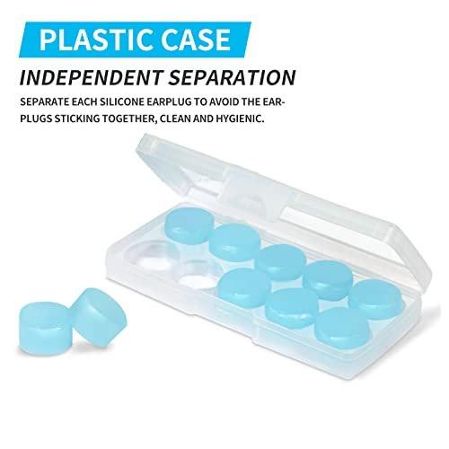 LYSIAN Ultra Soft Moldable Ear Plugs for Sleeping and Swimming Adults and Kids - Reusable Noise Cancelling Earplugs for Sound Blocking, Snoring, Study (5 Pair, Blue) - görsel 16