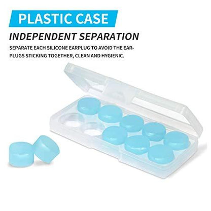 LYSIAN Ultra Soft Moldable Ear Plugs for Sleeping and Swimming Adults and Kids - Reusable Noise Cancelling Earplugs for Sound Blocking, Snoring, Study (5 Pair, Blue)