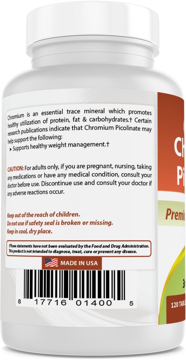 Best Naturals Chromium Picolinate 1000mcg 240 Tablets - görsel 1