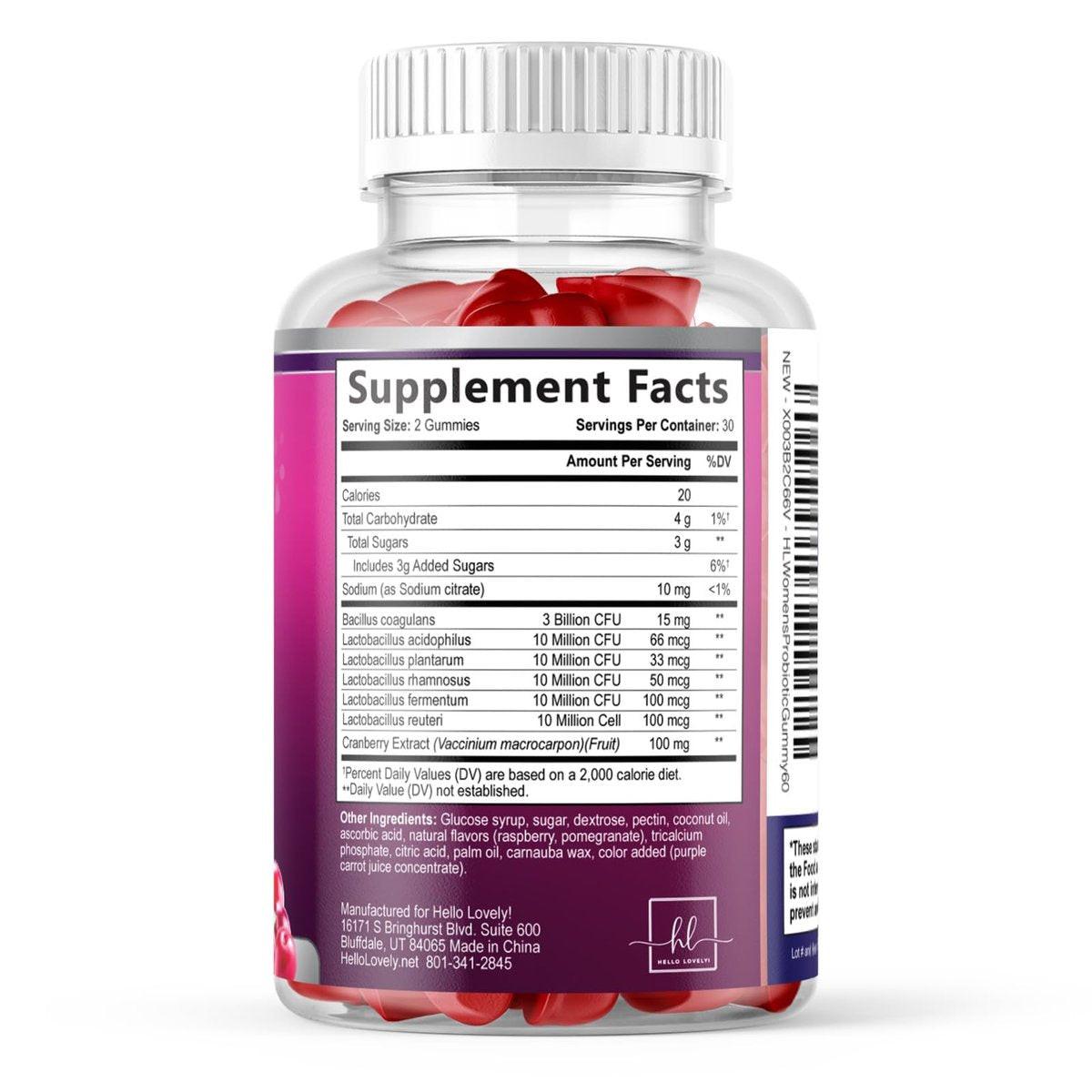 Probiotics for Women Gummies with Cranberry - 6 Premium Strains for PH Balance - Women Probiotics for Digestive Health, Vaginal & Immune Support, Women's Probiotic Feminine Health Gummy - 60 Gummies - görsel 6
