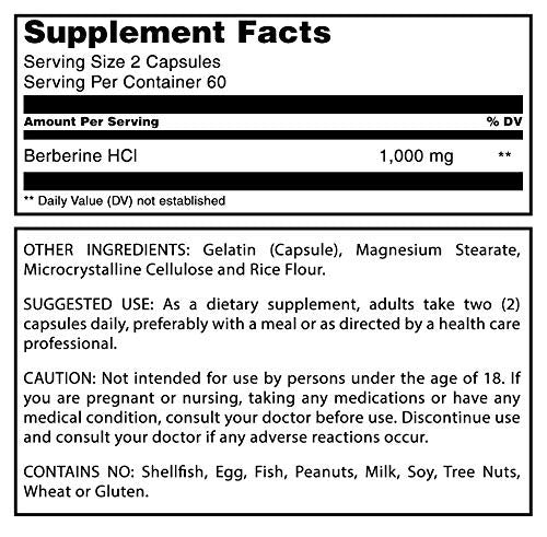 Amazing Formulas Berberine 1000mg Per Serving 120 Capsules Supplement | Non GMO | Gluten Free | Made in USA - görsel 7