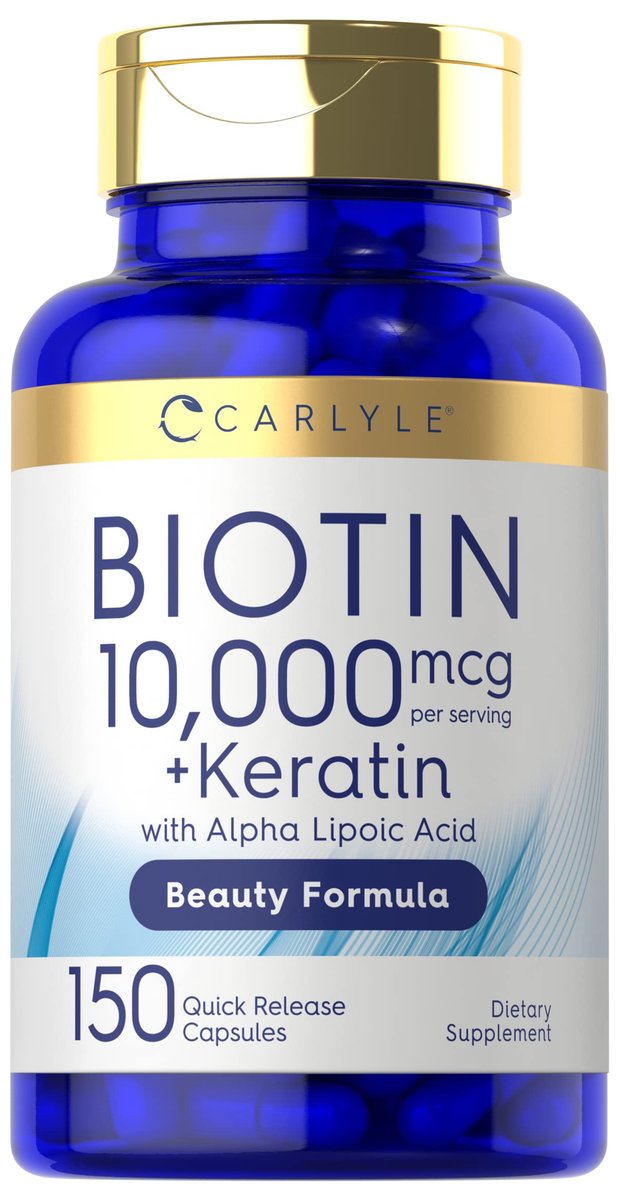 Carlyle Biotin 10000mcg | 150 Capsules | Beauty Formula with Keratin | Non-GMO, Gluten Free Supplement - görsel 10