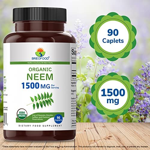 Brieofood Organic Neem 1500mg, 45 Servings, Vegetarian, Gluten Free, 90 Vegetarian Tablets - görsel 11