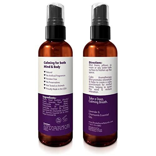 Calm Aromatherapy Mist with Lavender & Chamomile Essential Oil. Natural Sleep & Pillow Spray, Room & Linen Mist. Lavender Spray Air Freshener for Relaxation & Sleep - Brookethorne Naturals - görsel 6