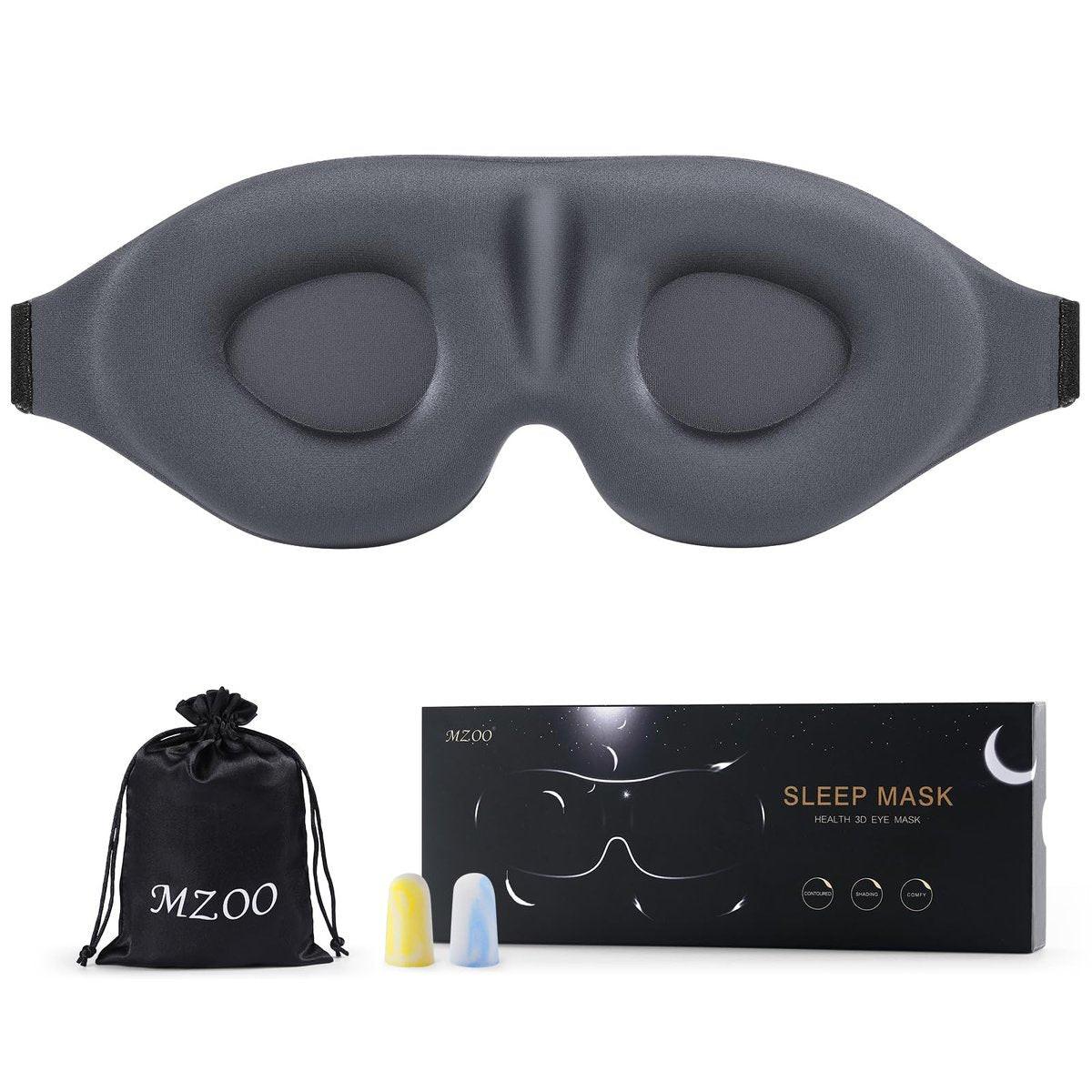 MZOO Luxury Sleep Eye Mask for Side Sleeper Men Women, Zero Eye Pressure 3D Sleeping Mask, Light Blocking Patented Design Night Blindfold, Soft Eye Shade Cover for Travel, Grey - görsel 9