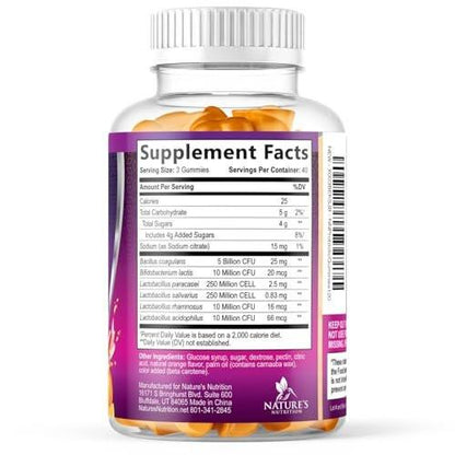 Probiotics for Digestive Health Gummies - 6 Unique Strains for Daily Immune Support & Gut Health, Supports Constipation, Gas & Bloating - Best Probiotic Supplement Gummy for Women & Men - 120 Gummies
