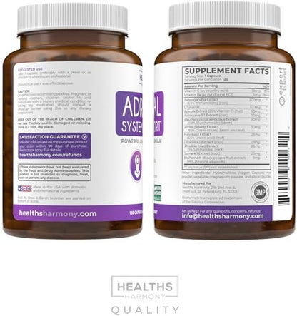 Adrenal Support & Cortisol Manager (Non-GMO) Powerful Adrenal Health with L-Tyrosine & Ashwagandha - Maintain Balanced Cortisol Levels & Stress Relief - Fatigue Supplement - 120 Capsules