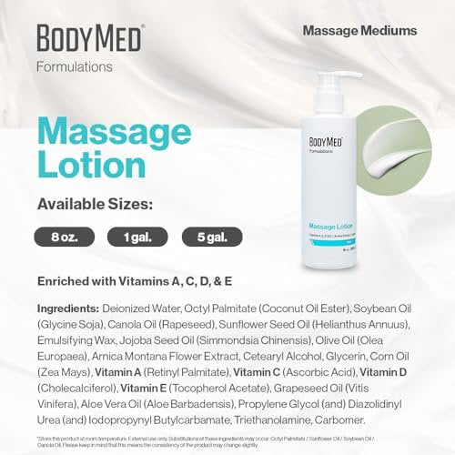 BodyMed Formulations Massage Lotion, 8 oz. – Fragrance-Free, All-Natural Lotion for Massage Therapy – Leaping Bunny Certified – with Arnica Extract & Jojoba – Non-Staining, & Paraben Free - görsel 6