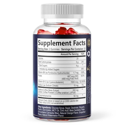 Brain Supplements for Memory and Focus with Phosphatidylserine, Nootropic Memory Supplement Gummy for Brain Health, Concentration, Mental & Cognitive Support, Focus Vitamins with B6 & B12-60 Gummies - görsel 16