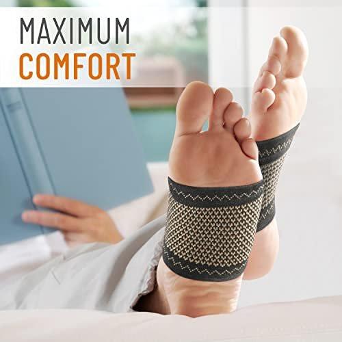 Copper Edge Copper Arch Support for Plantar Fasciitis. 2 Half Socks/Sleeve Compression Brace for Women and Men. Orthotics Feet Pain Aid Fit for Flat/High/Fallen Arches, Foot Care (Copper) - görsel 9