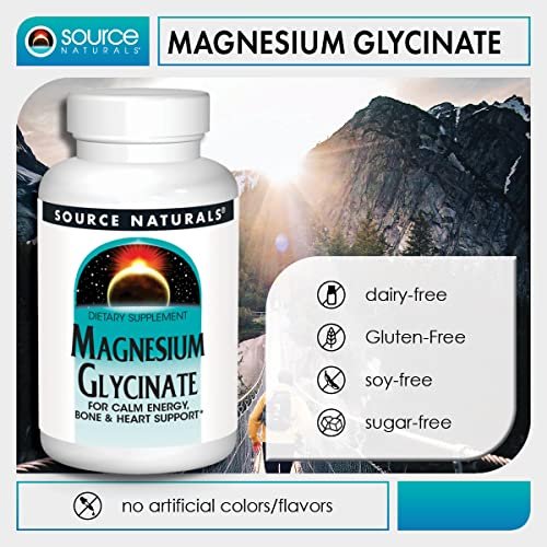 Source Naturals Magnesium Glycinate, Chelated for High Absorption | for Calm Energy, Bone & Heart Support*, 200 mg per Serving - 180 Tablets - görsel 5