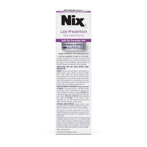 Nix Lice Prevention Daily Leave-In Spray for Kids - Long-Lasting Protection, Repels Superlice, 6 Fl Oz - görsel 4