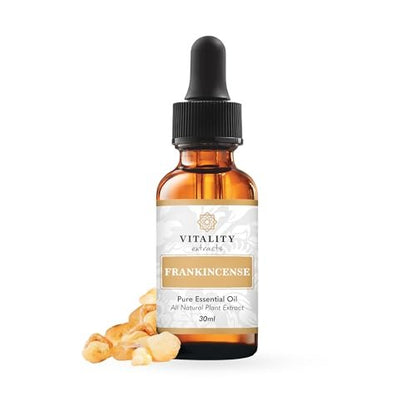 Vitality Extracts Frankincense Essential Oil (30ml) – 100% Pure Boswellia Serrata, Aromatherapy Oil for Relaxation & Calm, Skin Care Use, Warm Woody Scent for Diffuser, Massage & Yoga