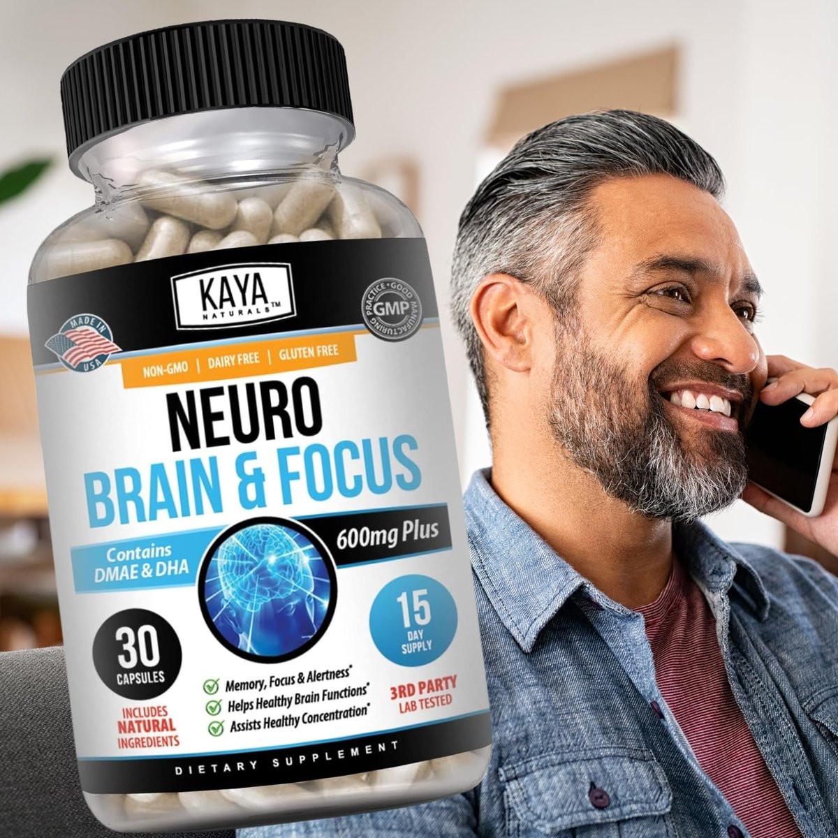 Kaya Naturals - Neuro Brain for Memory & Focus - Nootropic Energy Capsule - Nootropic Brain Support Supplement - Focus & Concentration & Learning Accuracy - Cognitive Function - 30 Count - görsel 15