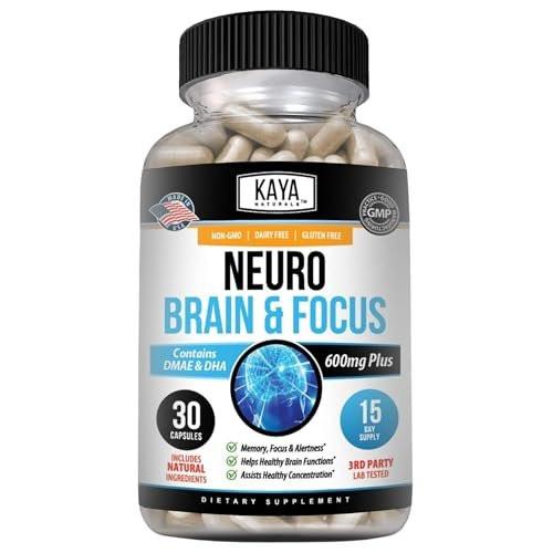 Kaya Naturals - Neuro Brain for Memory & Focus - Nootropic Energy Capsule - Nootropic Brain Support Supplement - Focus & Concentration & Learning Accuracy - Cognitive Function - 30 Count - görsel 2