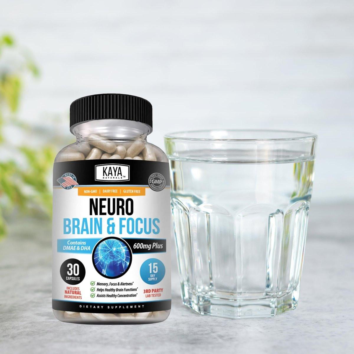 Kaya Naturals - Neuro Brain for Memory & Focus - Nootropic Energy Capsule - Nootropic Brain Support Supplement - Focus & Concentration & Learning Accuracy - Cognitive Function - 30 Count - görsel 13