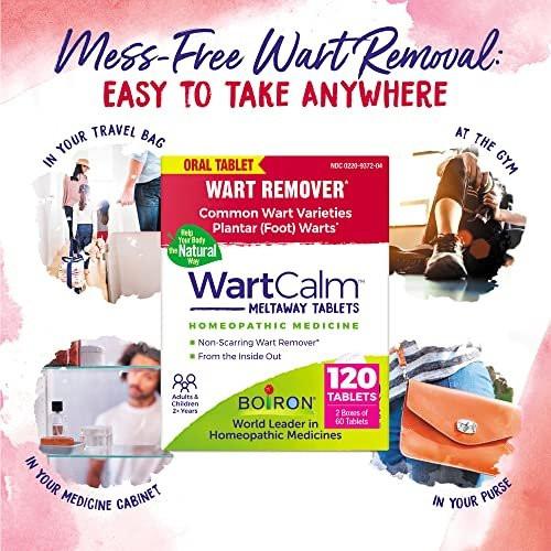 Boiron WartCalm for Painless Wart Removal on Hands, Knees, Plantar (Feet), and Other Bodily Warts for Adults & Children Ages 2+ - 120 Count (2 Pack of 60) - görsel 2