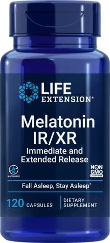 Life Extension Melatonin IR/XR 120 Capsules - Immediate & 7 Hour Extended-Release - Night Time Supplement - Supports Staying Asleep - Non-GMO, Gluten-Free - görsel 7