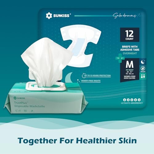 SUNKISS TrustPlus Overnight Adult Diapers – Superior Absorbency: Features a highly absorbent core made from – Image 1