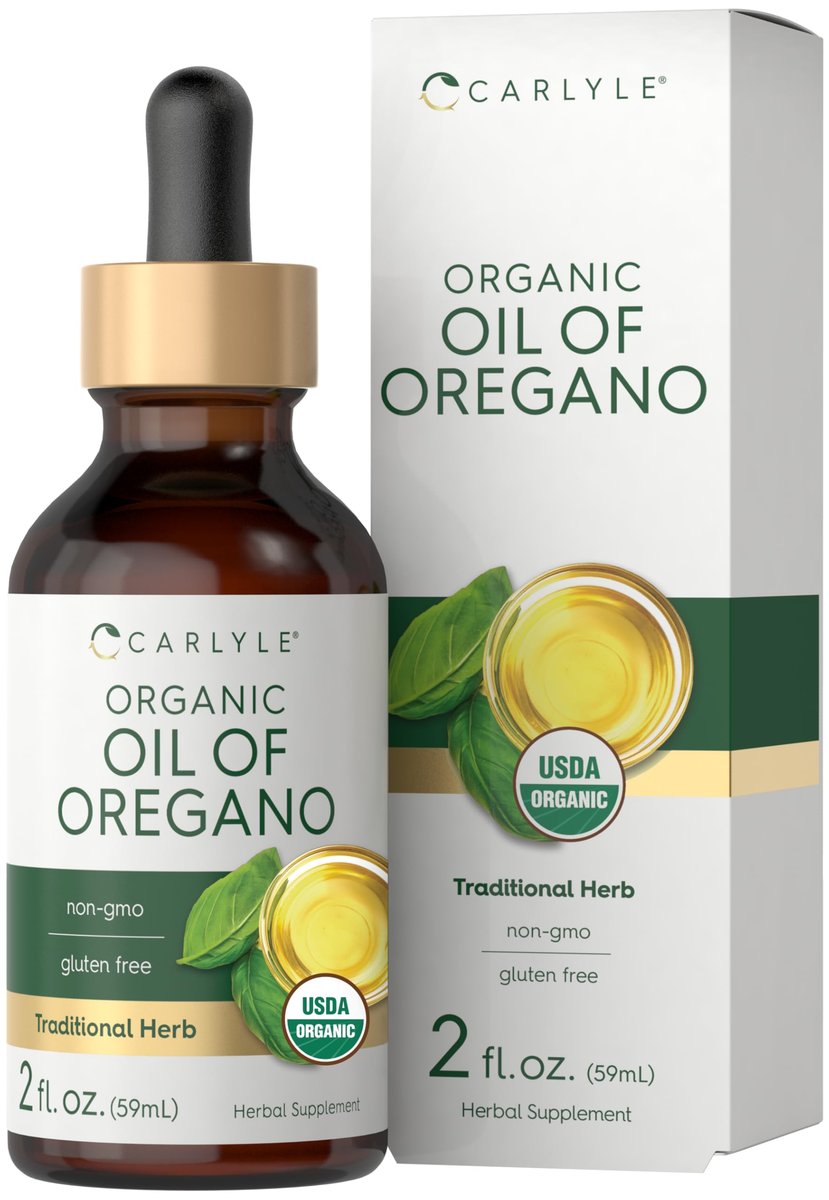 Carlyle Organic Oil of Oregano Liquid Drops - 2 fl oz - 1 Year Supply | Vegan Herbal Supplement | Non-GMO, Gluten Free - görsel 1