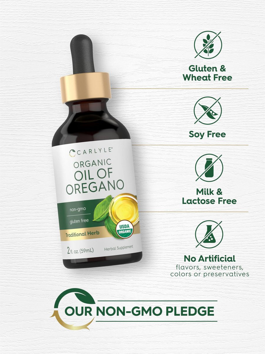 Carlyle Organic Oil of Oregano Liquid Drops - 2 fl oz - 1 Year Supply | Vegan Herbal Supplement | Non-GMO, Gluten Free - görsel 9