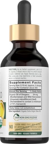 Carlyle Organic Oil of Oregano Liquid Drops - 2 fl oz - 1 Year Supply | Vegan Herbal Supplement | Non-GMO, Gluten Free - görsel 4