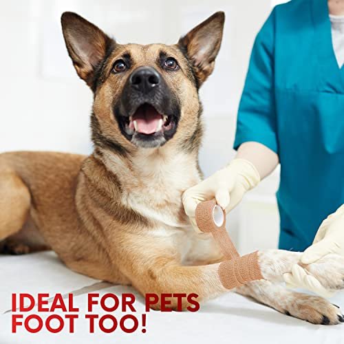 HEALQU Self Adhesive Bandage Wrap – Cohesive Tape for Athletic & Sports - 6” x 5 Yards Self Adherent Medical Tape, Flexible, Waterproof Elastic Bandages for Wrist & Ankle Vet Wrap for Dogs (12 Rolls) - görsel 11